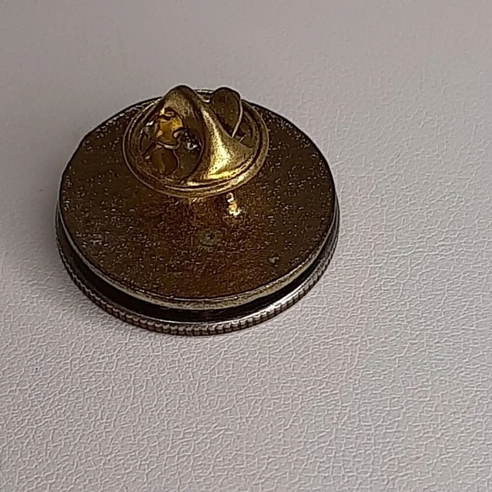 Gold-Tone Vtg VOLLEYBALL Lapel Pin for Letterman Jacket HS Athletics Volley Ball